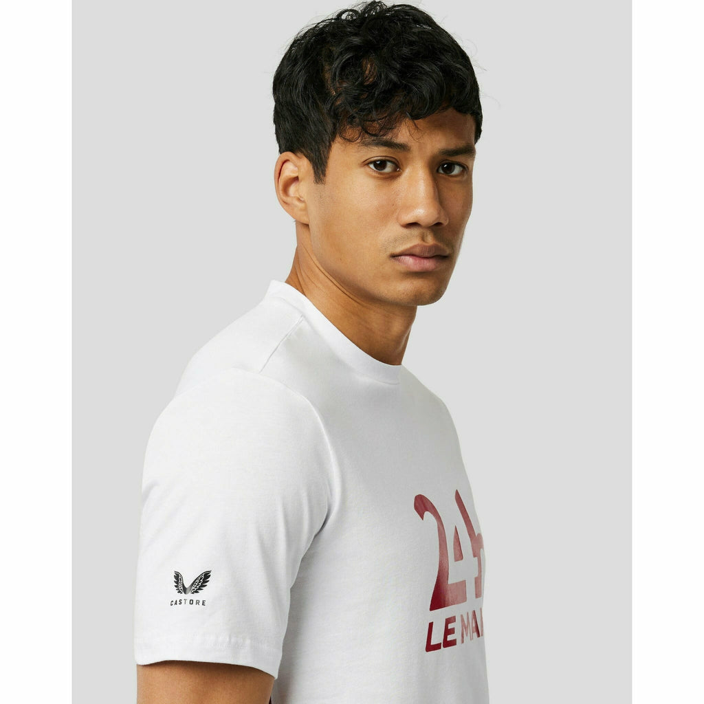 Le Mans 24 Hours Men's Heritage Large Logo T-Shirt - White/Navy T-shirts Light Gray