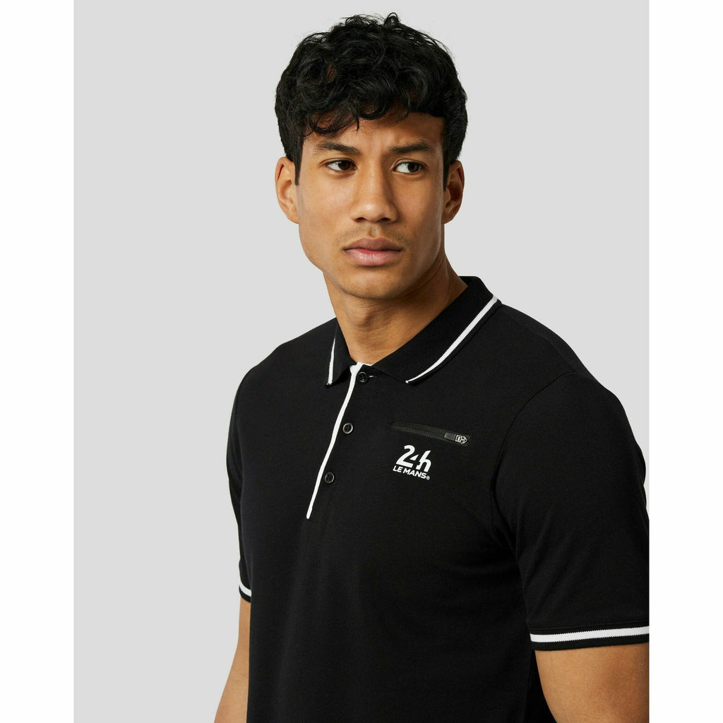 Le Mans 24 Hours Men's Heritage Small Logo Polo Shirt - Black/White Polos Light Gray