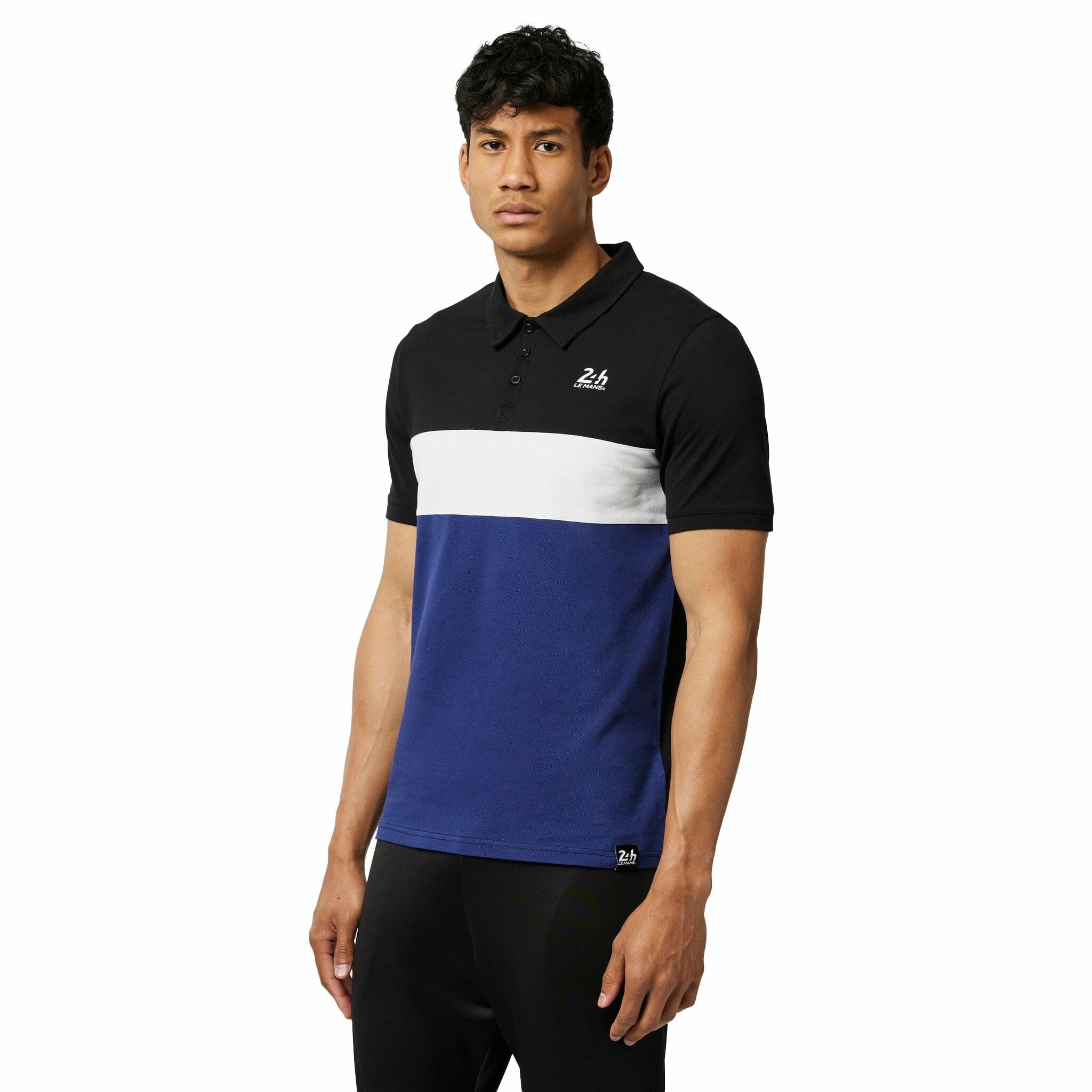 Le Mans 24 Hours Men's Heritage Small Logo Tri-Color Polo- Navy