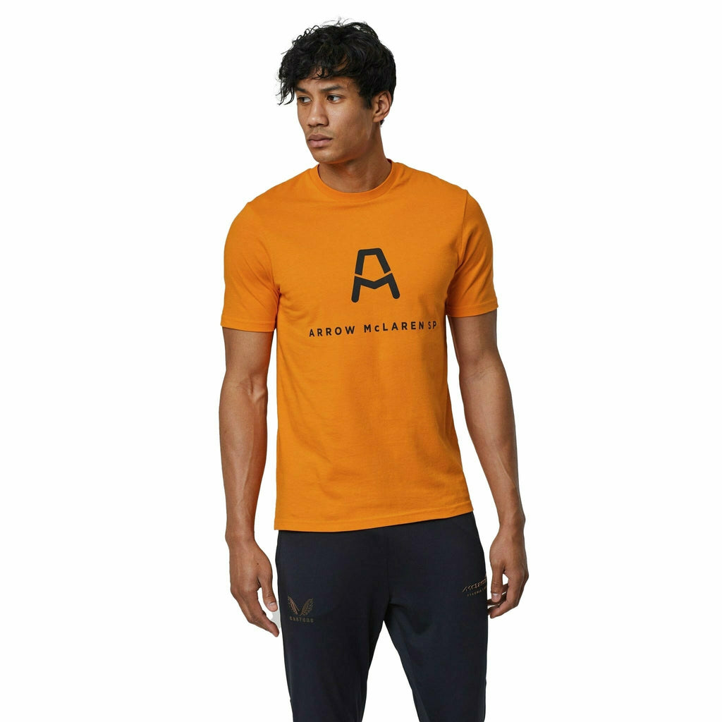 McLaren Indy Car Men's Core Logo Drivers T-Shirt -Papaya T-shirts Chocolate