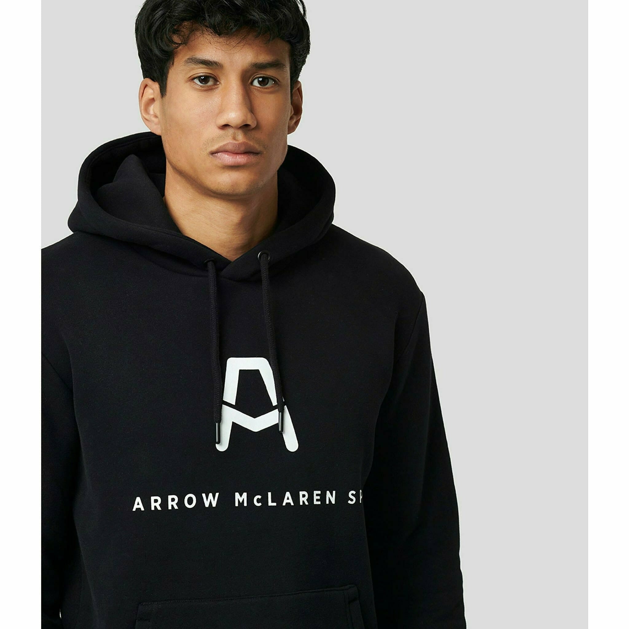 McLaren Indy Car Men's Core Logo Drivers Hoodie -Black Hoodies Light Gray