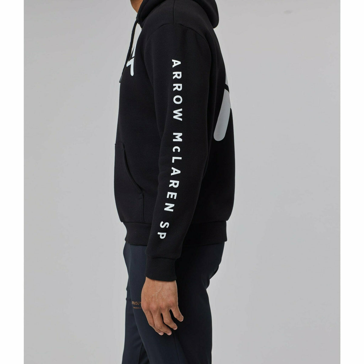 McLaren Indy Car Men's Core Logo Drivers Hoodie Left Chest-Black Hoodies Gray