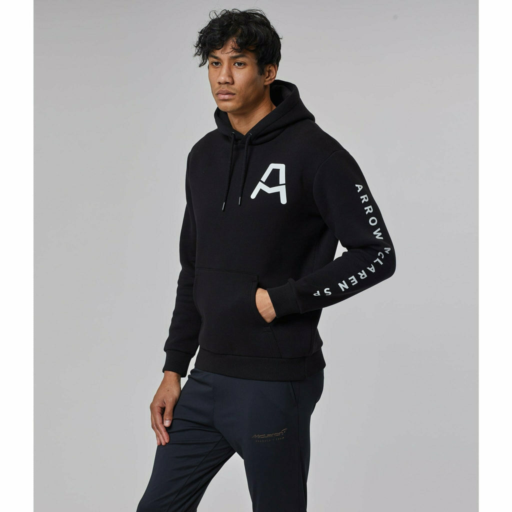 McLaren Indy Car Men's Core Logo Drivers Hoodie Left Chest-Black Hoodies Gray