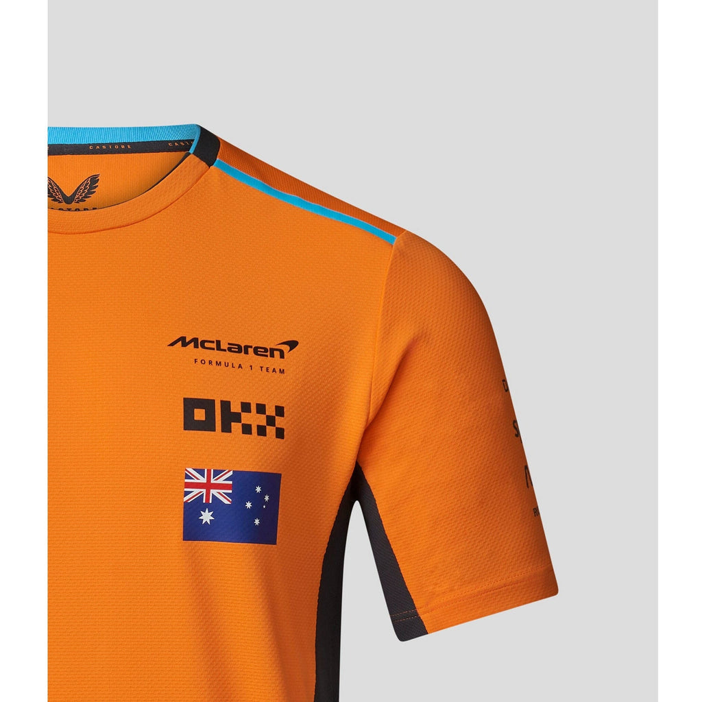 McLaren F1 Men's 2023 Oscar Piastri Team Replica Set Up T-Shirt - Papaya/Phantom T-shirts Chocolate
