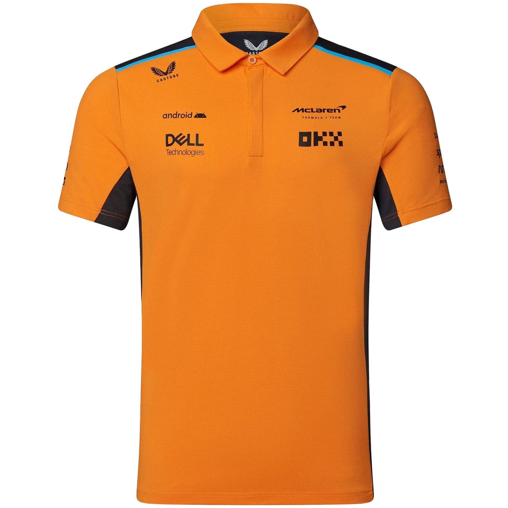 McLaren F1 Men's 2023 Team Replica Polo Shirt - Papaya Polos McLaren-Castore 