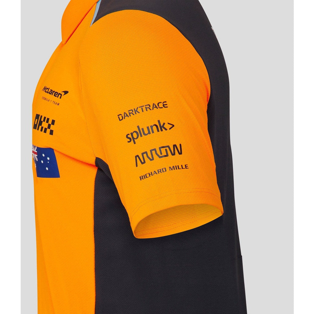 McLaren F1 Men's 2023 Lando Norris Team Drivers Polo - Papaya Polos Dark Orange