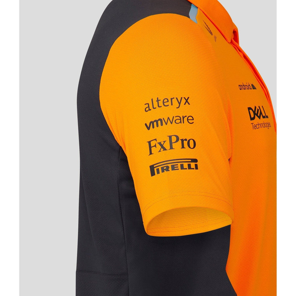 McLaren F1 Men's 2023 Lando Norris Team Drivers Polo - Papaya Polos Dark Orange