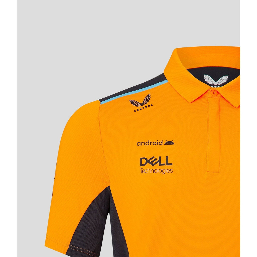 McLaren F1 Men's 2023 Lando Norris Team Drivers Polo - Papaya Polos Light Gray