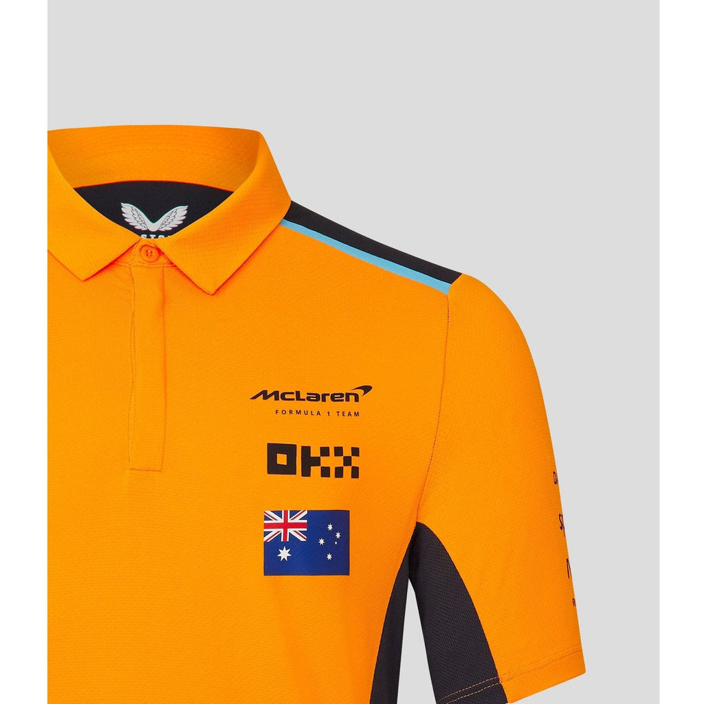 McLaren F1 Men's 2023 Lando Norris Team Drivers Polo - Papaya Polos Light Gray