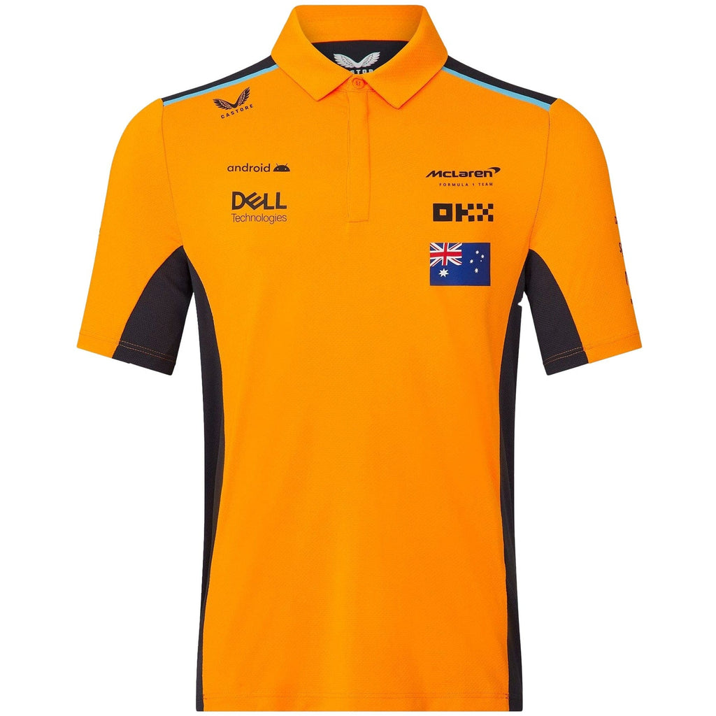 McLaren F1 Men's 2023 Oscar Piastri Team Drivers Polo Shirt - Papaya Polos Dark Orange