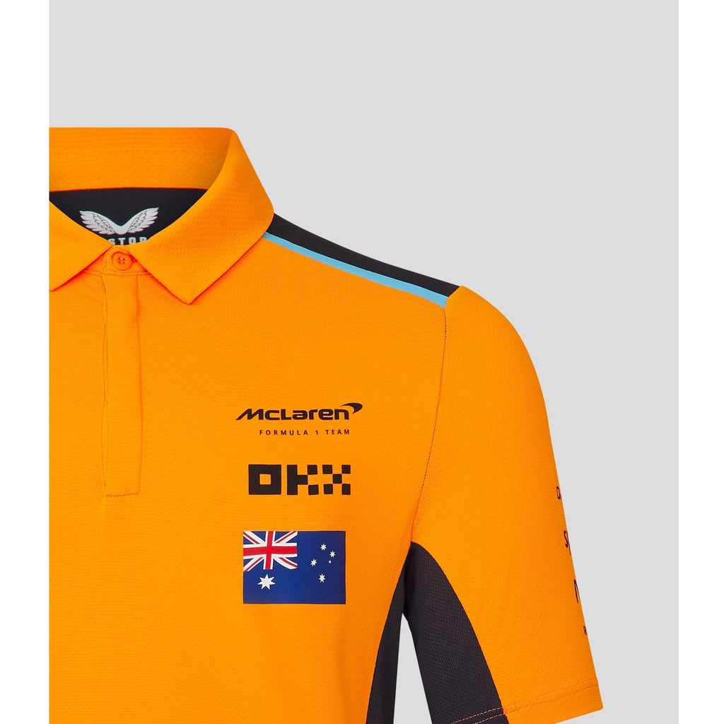 McLaren F1 Men's 2023 Oscar Piastri Team Drivers Polo Shirt - Papaya Polos Light Gray
