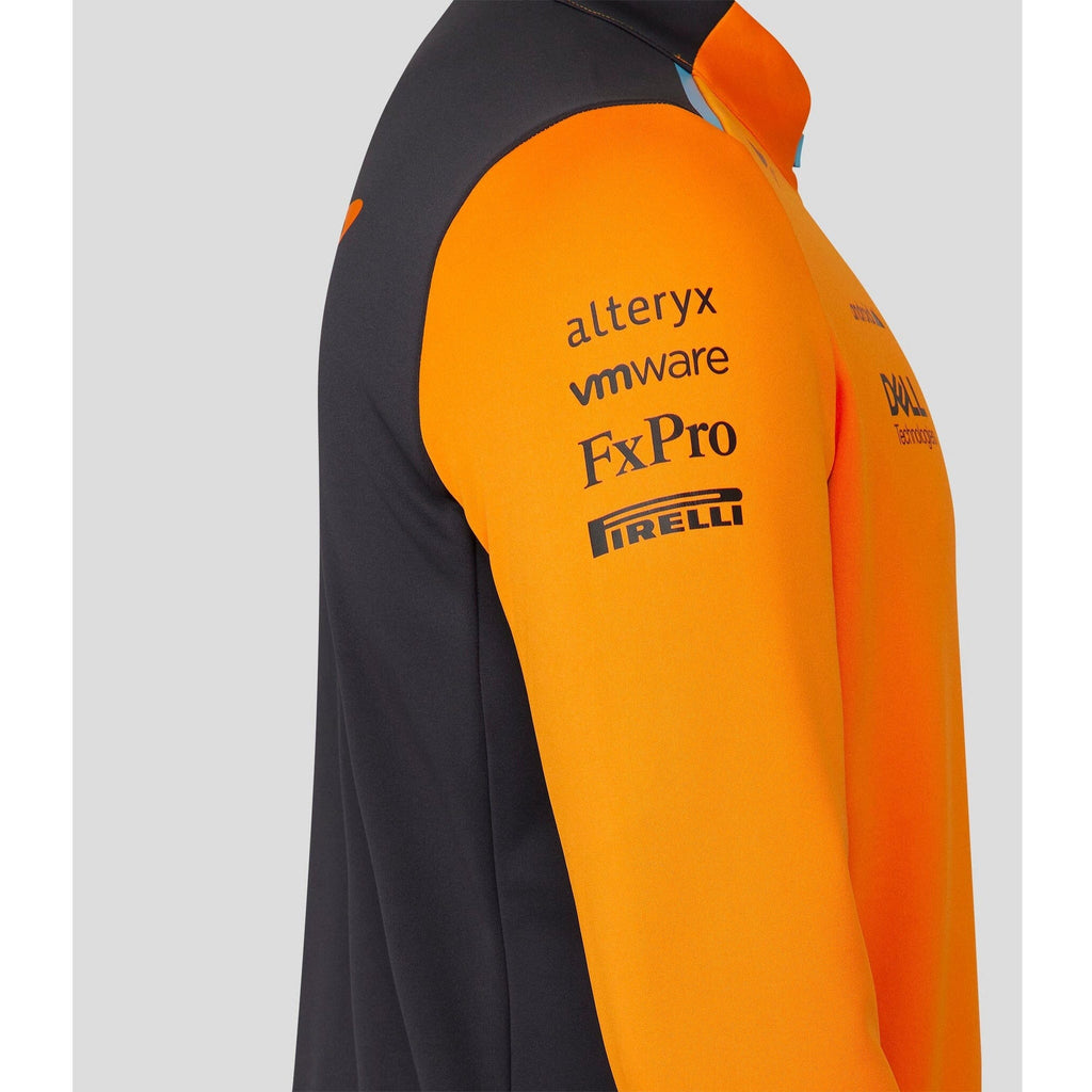 McLaren F1 Men's 2023 Team Quarter Zip Midlayer Jacket- Papaya Jackets Light Gray