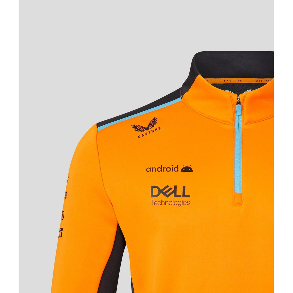 McLaren F1 Men's 2023 Team Quarter Zip Midlayer Jacket- Papaya Jackets Light Gray