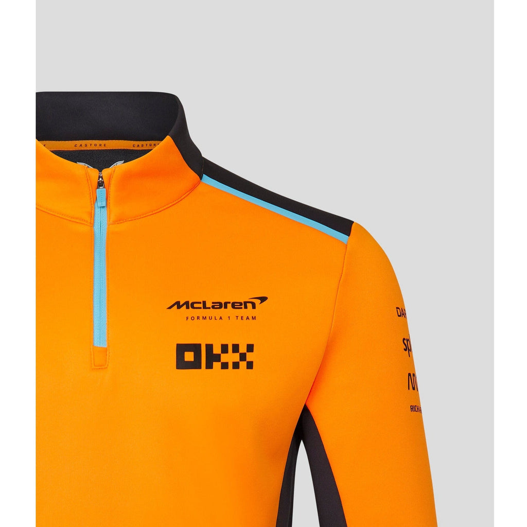 McLaren F1 Men's 2023 Team Quarter Zip Midlayer Jacket- Papaya Jackets Light Gray