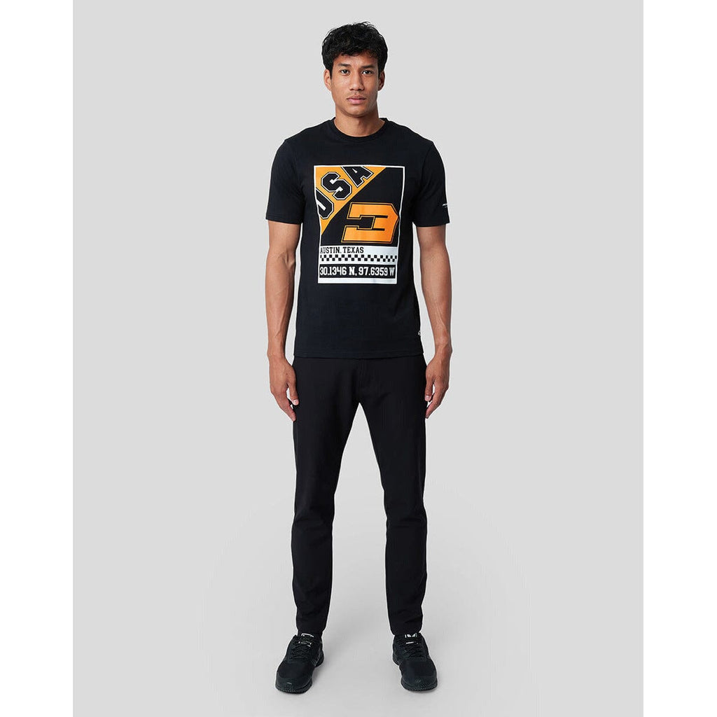 McLaren F1 Men's Daniel Ricciardo USA Austin GP Graphic T-Shirt T-shirts Light Gray