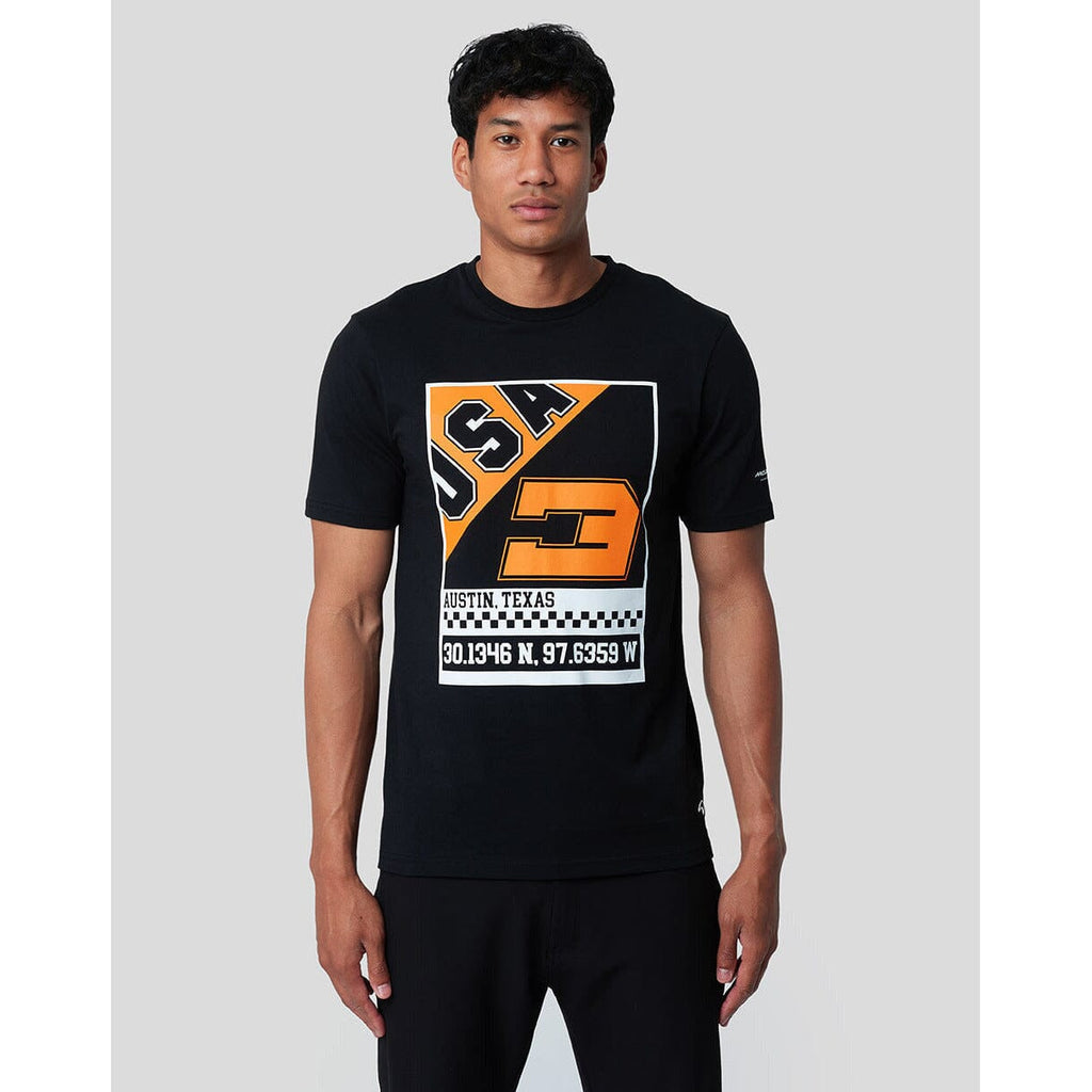 McLaren F1 Men's Daniel Ricciardo USA Austin GP Graphic T-Shirt T-shirts Black