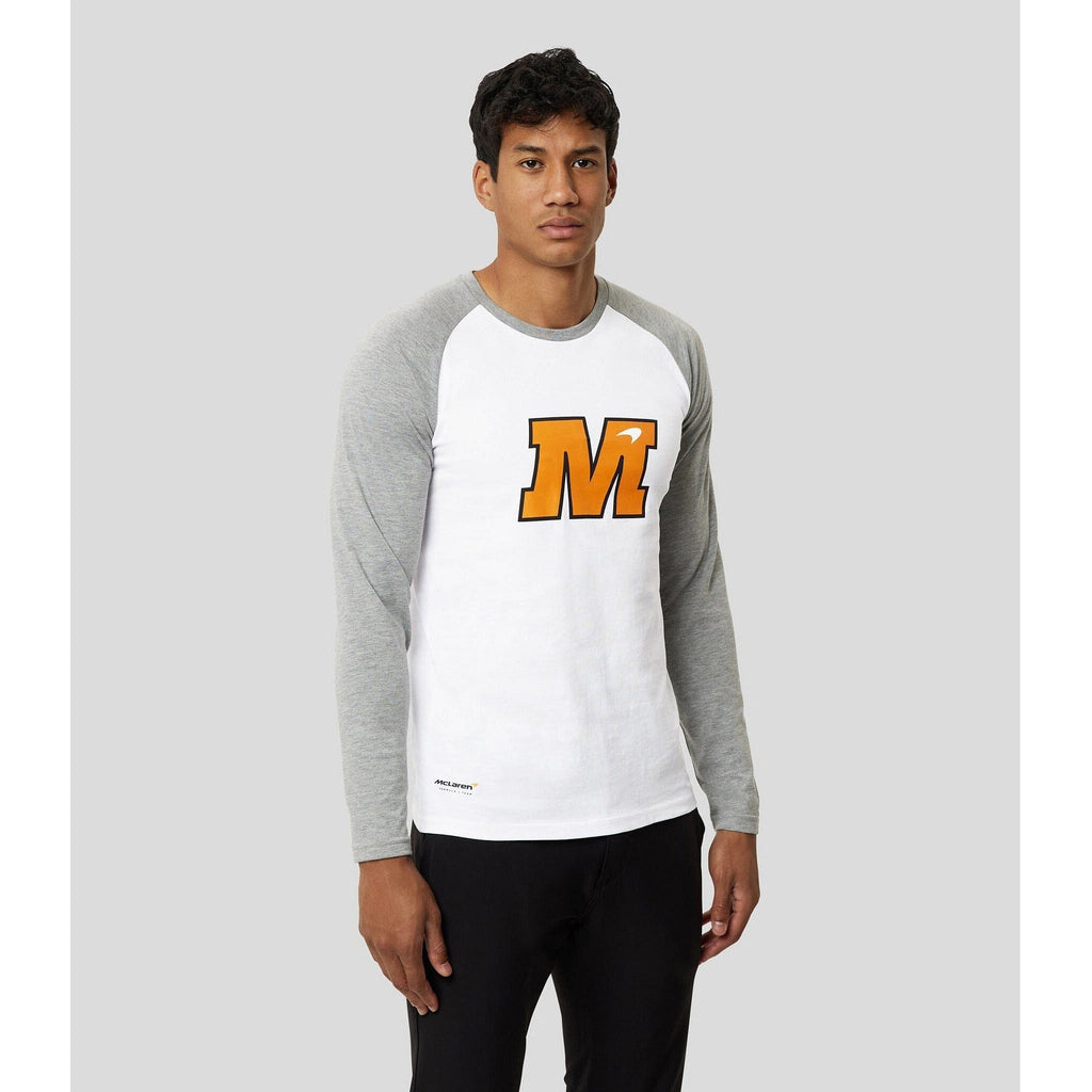McLaren F1 Men's Daniel Ricciardo USA Austin GP Long Sleeve Raglan T-Shirt T-shirts Light Gray