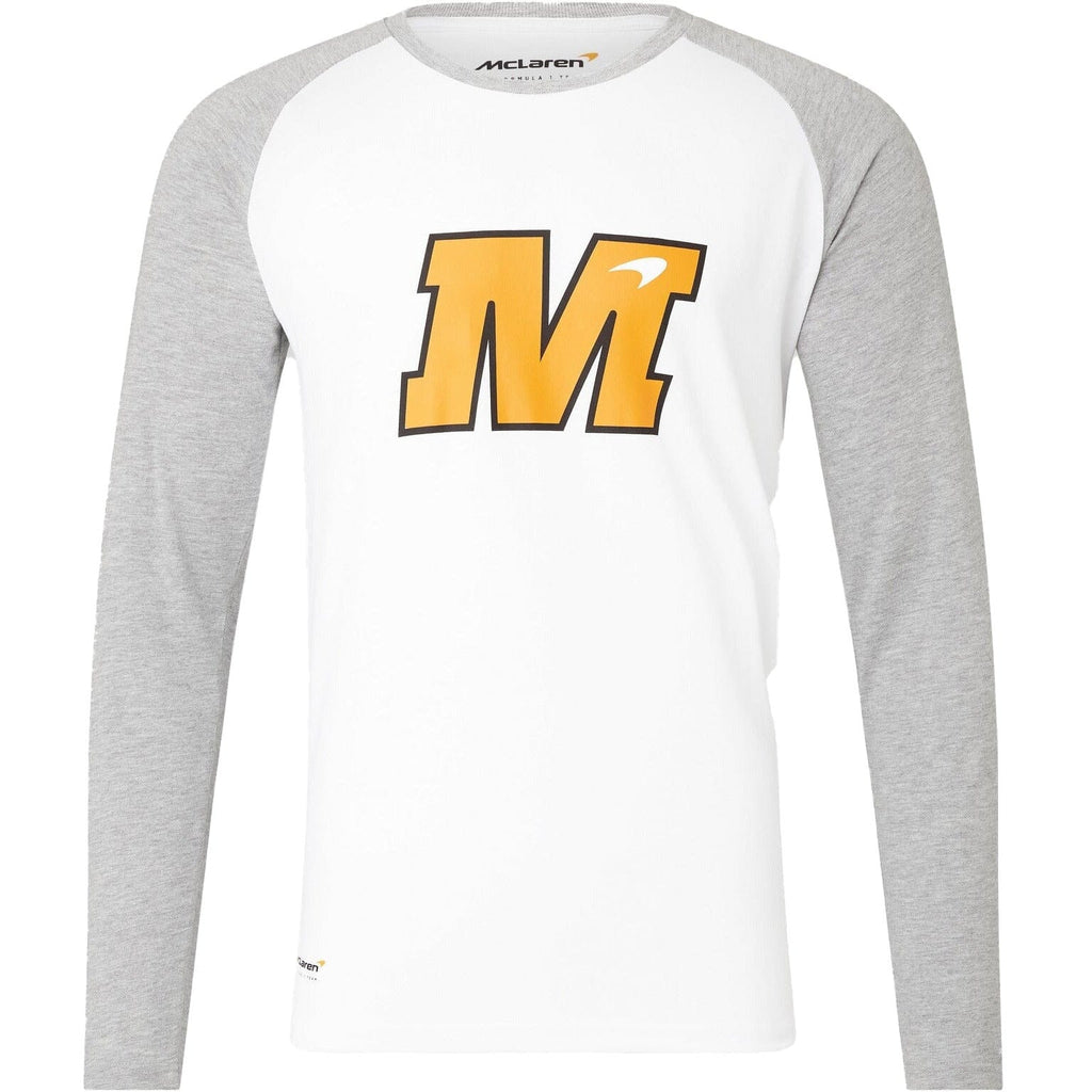 McLaren F1 Men's Lando Norris USA Austin GP Long Sleeve Raglan T-Shirt T-shirts Light Gray