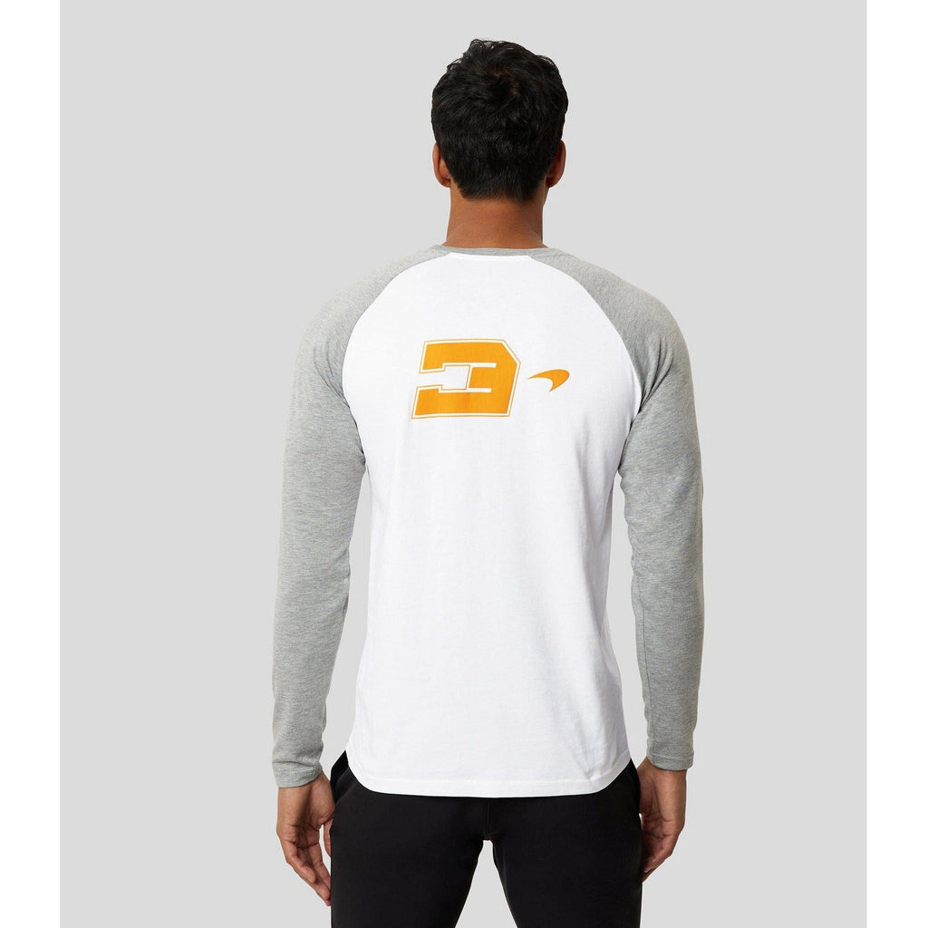 McLaren F1 Men's Daniel Ricciardo USA Austin GP Long Sleeve Raglan T-Shirt T-shirts Light Gray