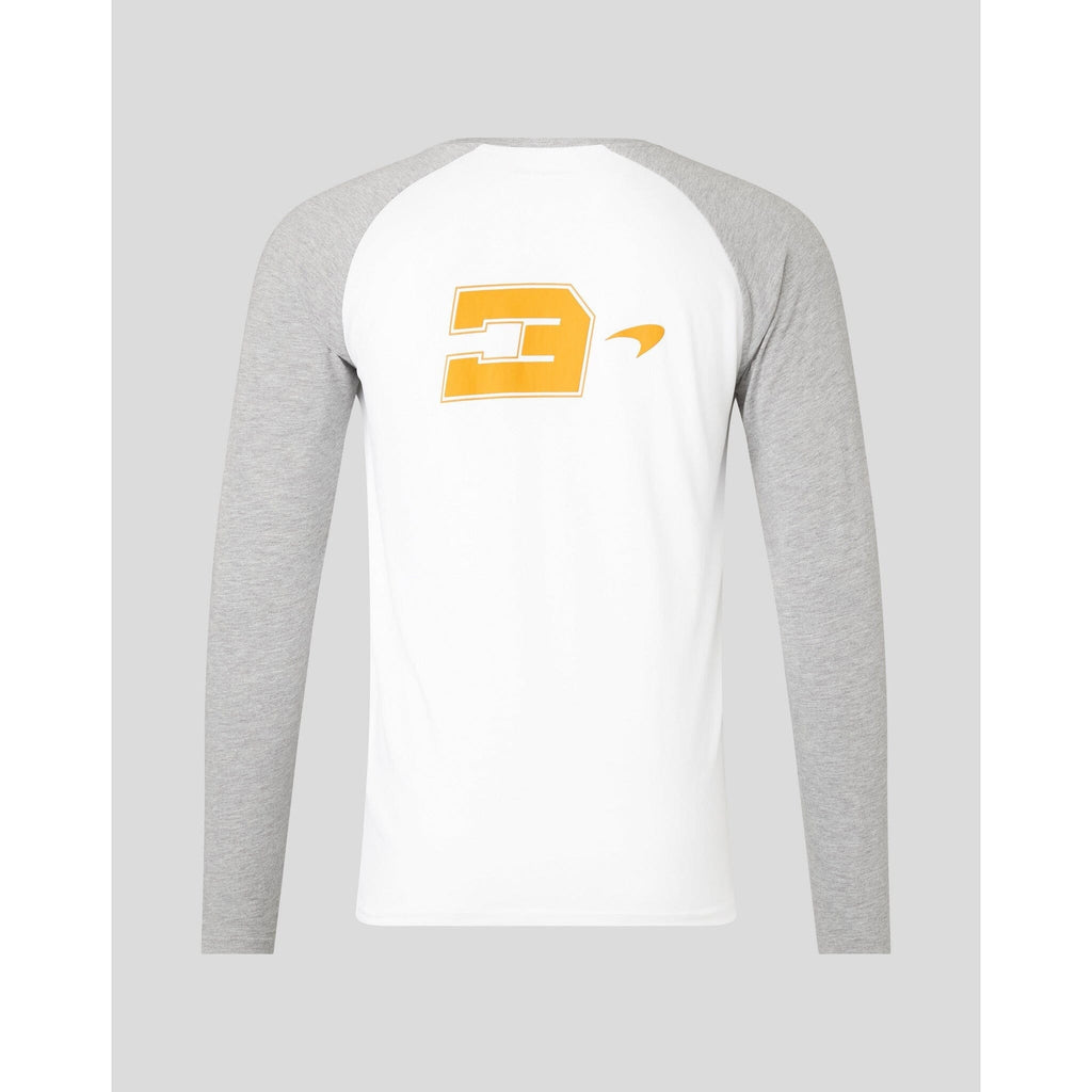 McLaren F1 Men's Daniel Ricciardo USA Austin GP Long Sleeve Raglan T-Shirt T-shirts Light Gray