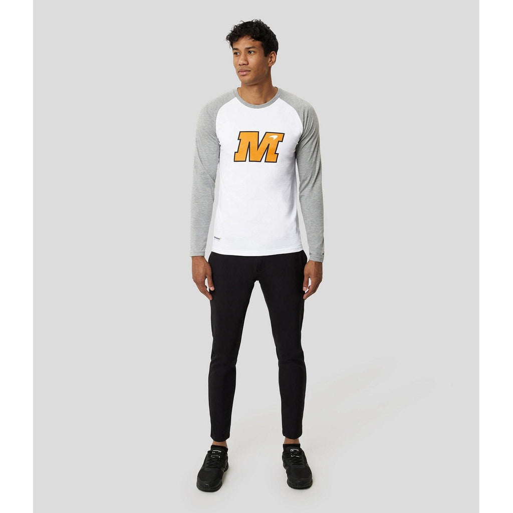 McLaren F1 Men's Daniel Ricciardo USA Austin GP Long Sleeve Raglan T-Shirt T-shirts Light Gray
