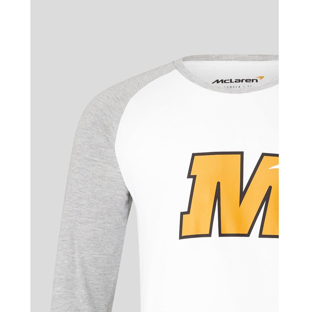 McLaren F1 Men's Daniel Ricciardo USA Austin GP Long Sleeve Raglan T-Shirt T-shirts Light Gray