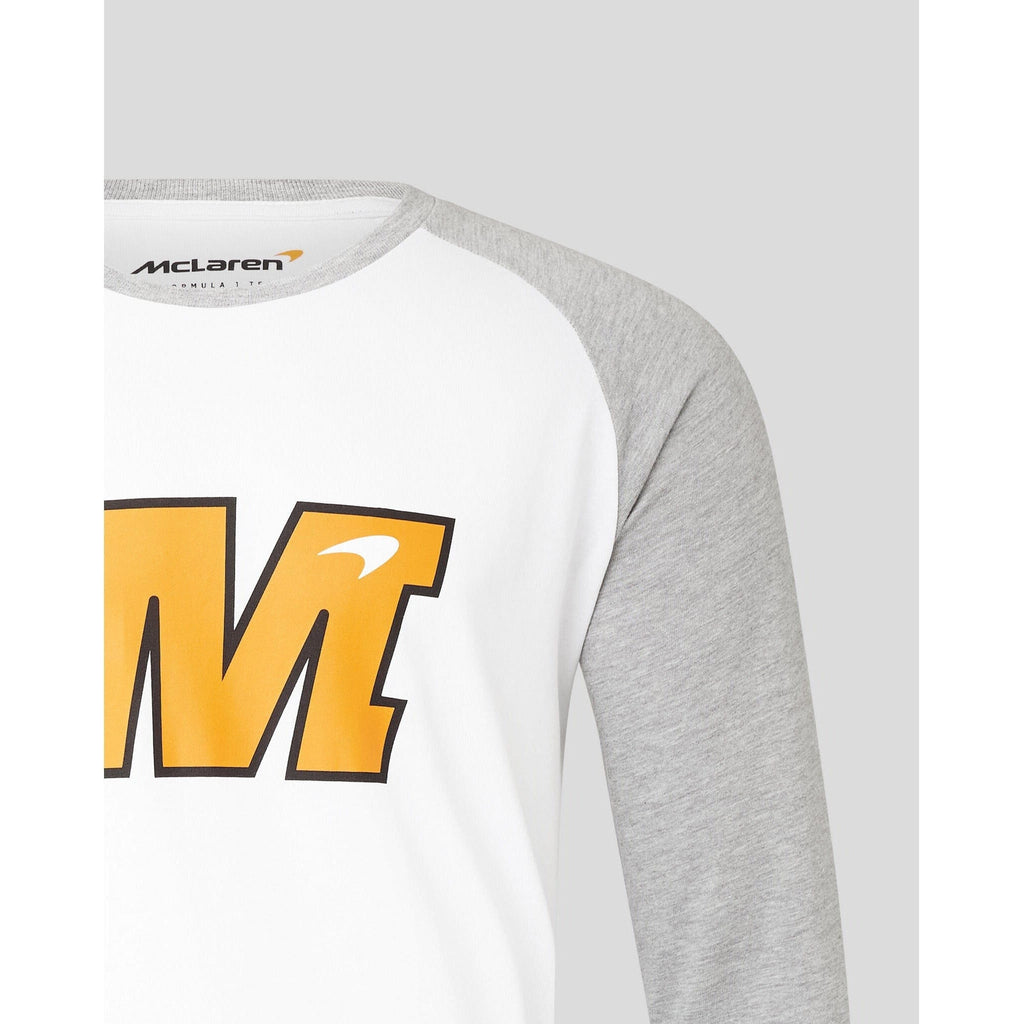 McLaren F1 Men's Daniel Ricciardo USA Austin GP Long Sleeve Raglan T-Shirt T-shirts Light Gray