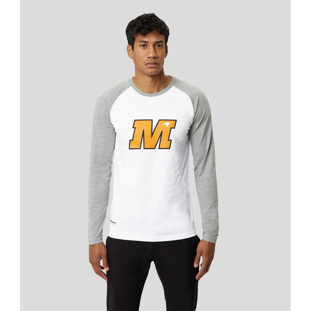 McLaren F1 Men's Lando Norris USA Austin GP Long Sleeve Raglan T-Shirt T-shirts Light Gray