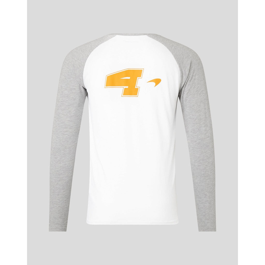 McLaren F1 Men's Lando Norris USA Austin GP Long Sleeve Raglan T-Shirt T-shirts Light Gray