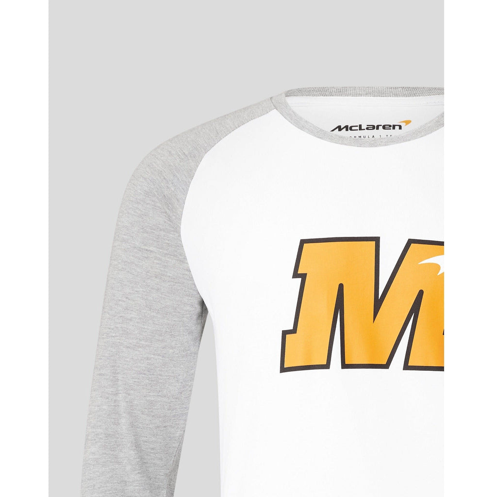 McLaren F1 Men's Lando Norris USA Austin GP Long Sleeve Raglan T-Shirt T-shirts Light Gray
