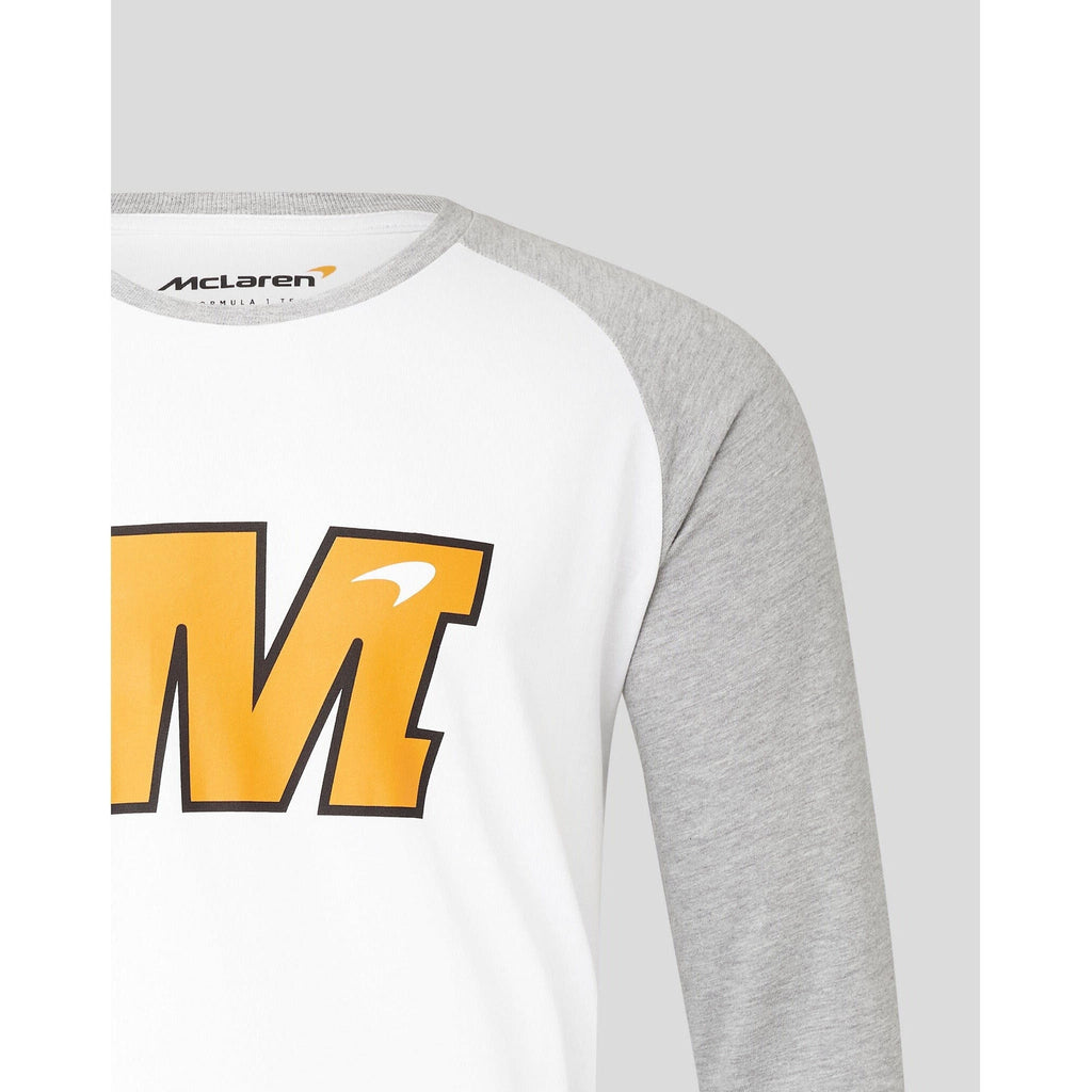 McLaren F1 Men's Lando Norris USA Austin GP Long Sleeve Raglan T-Shirt T-shirts Light Gray