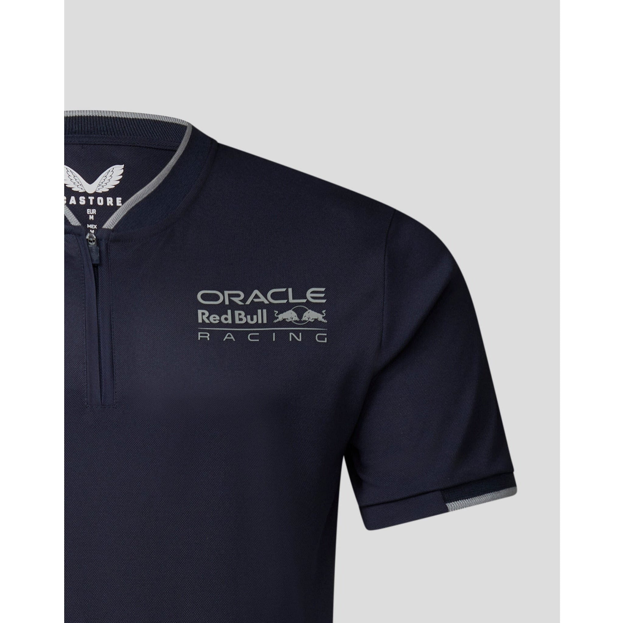 Red Bull Racing F1 Men's Lifestyle Polo - Night Sky/White Polos Dark Slate Gray
