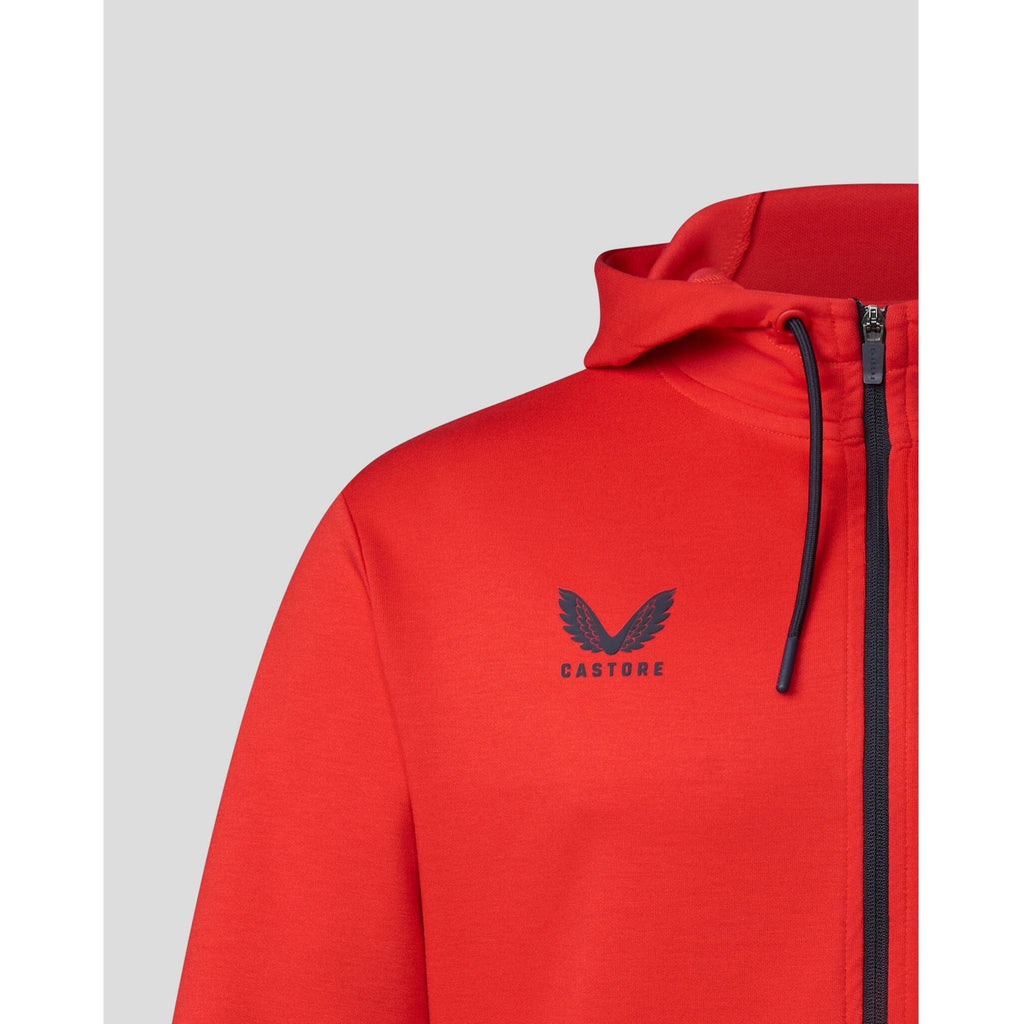 Red Bull Racing F1 Men's Lifestyle Full Zip Hoodie - Flame Scarlet/Night Sky Hoodies Light Gray