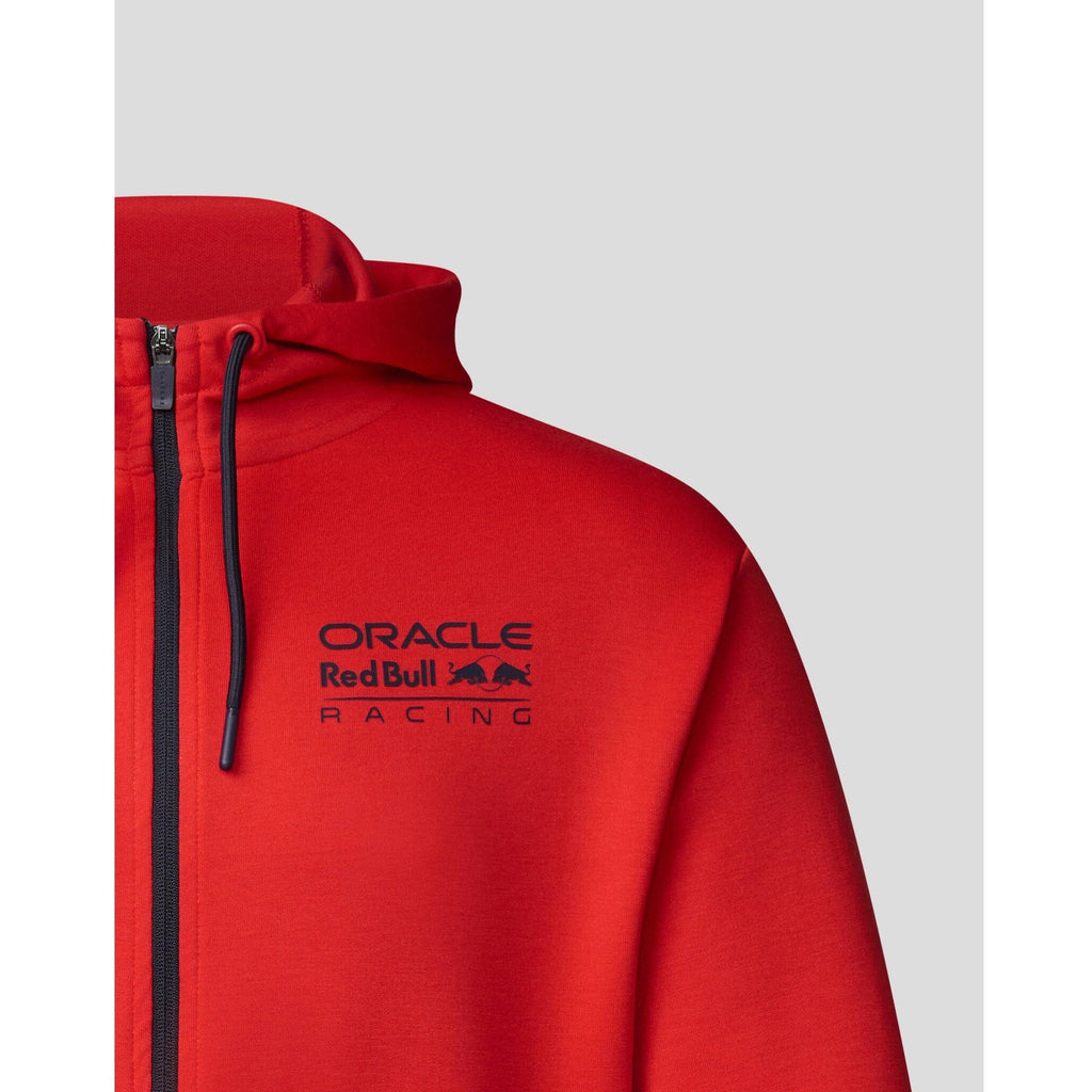 Red Bull Racing F1 Men's Lifestyle Full Zip Hoodie - Flame Scarlet/Night Sky Hoodies Light Gray