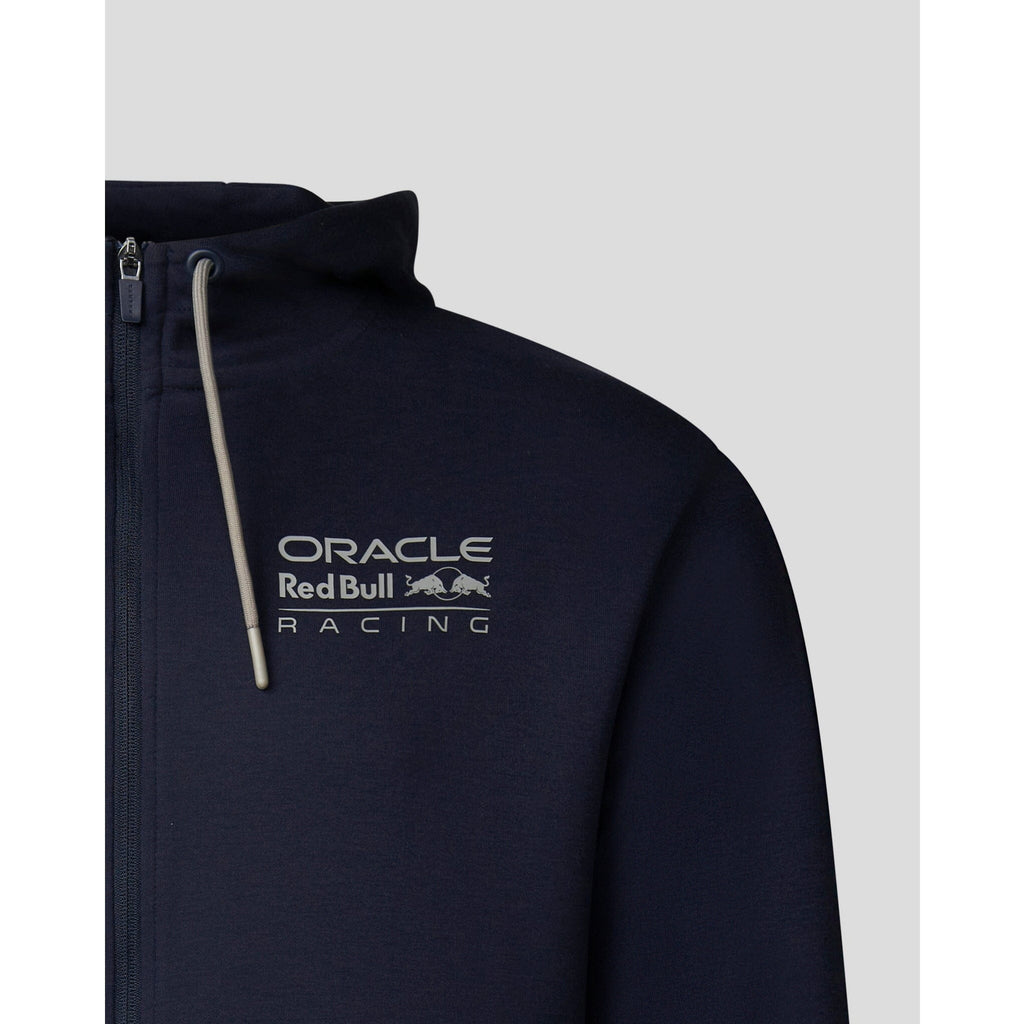 Red Bull Racing F1 Men's Lifestyle Full Zip Hoodie - Flame Scarlet/Night Sky Hoodies Black