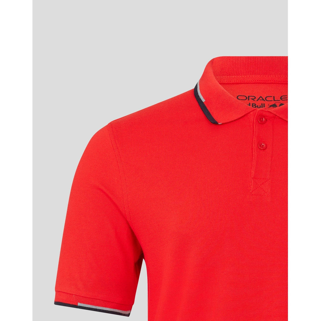 Red Bull Racing F1 Core Logo Polo - Flame Scarlet/Grey/Night Sky/White Polos Light Gray