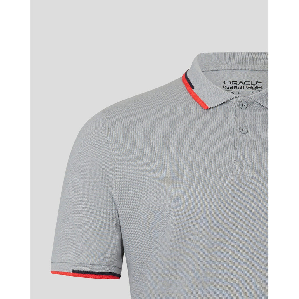 Red Bull Racing F1 Core Logo Polo - Flame Scarlet/Grey/Night Sky/White Polos Gray