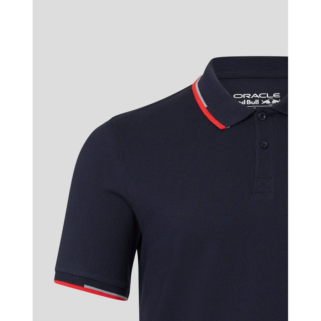 Red Bull Racing F1 Core Logo Polo - Flame Scarlet/Grey/Night Sky/White Polos Dark Slate Gray
