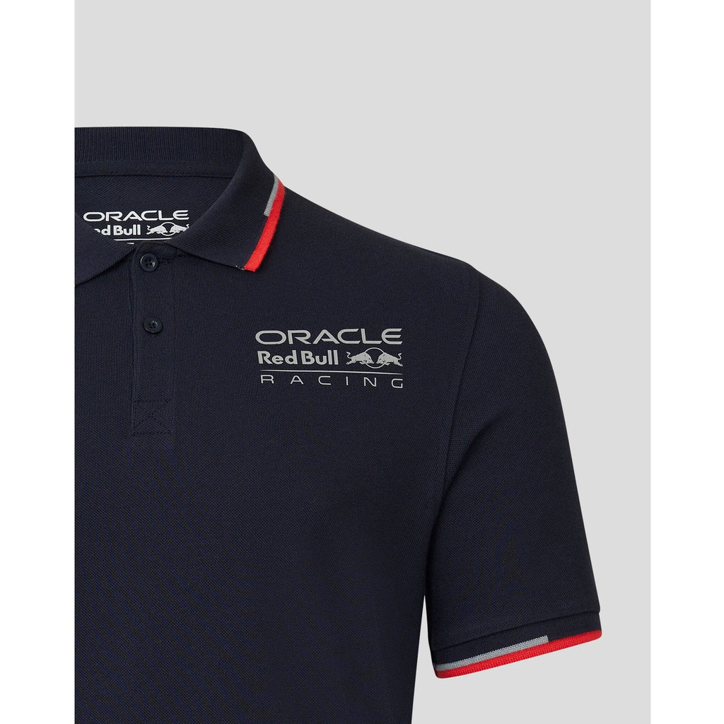 Red Bull Racing F1 Core Logo Polo - Flame Scarlet/Grey/Night Sky/White Polos Dark Slate Gray