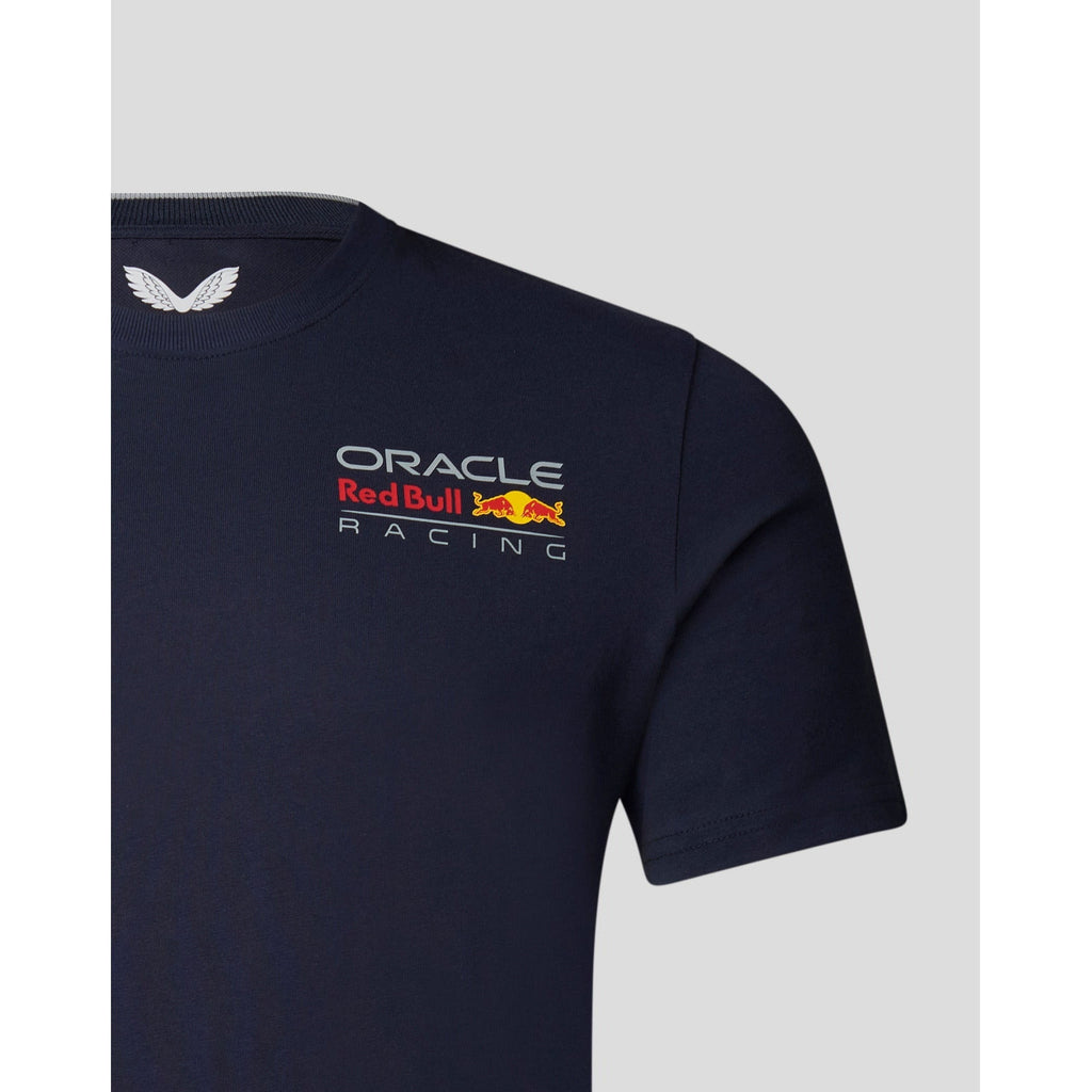 Red Bull Racing F1 Core Color Logo T-shirt - Night Sky/White T-shirts Dark Slate Gray