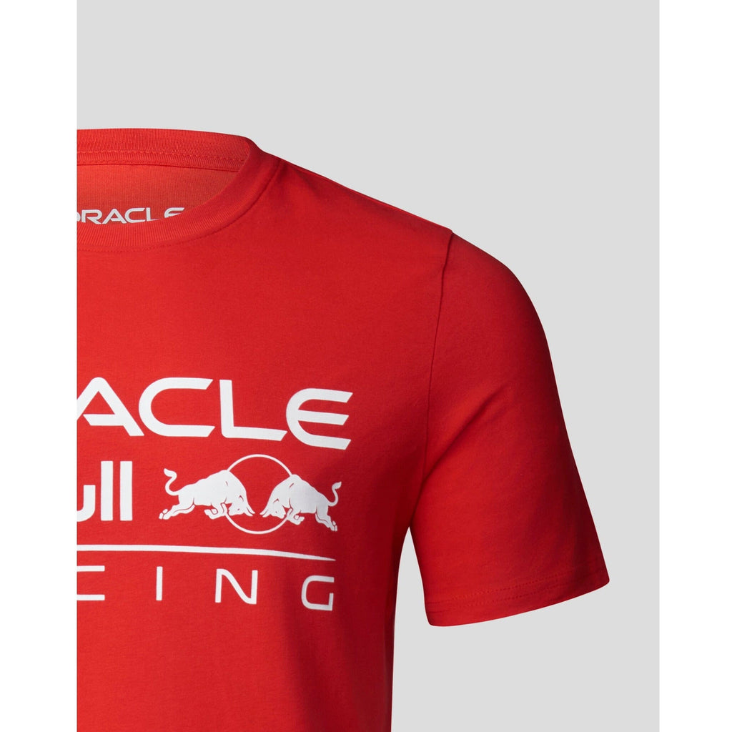 Red Bull Racing F1 Large Front Logo T-shirt - Flame Scarlet/Grey/Night Sky/White T-shirts Firebrick