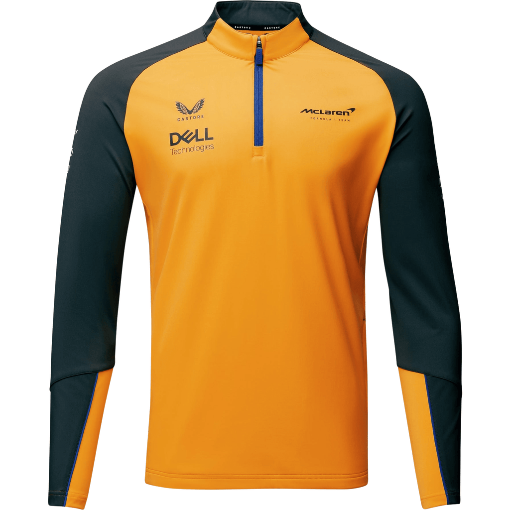 McLaren F1 Men's 2022 Team Quarter Zip Midlayer Jacket- Papaya Jackets Dark Slate Gray