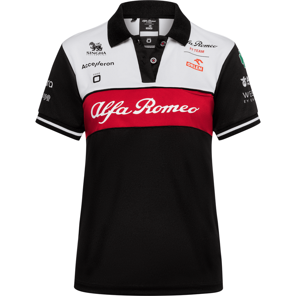 Alfa Romeo Racing F1 2022 Women's Team Polo Shirt - Black Polos Black