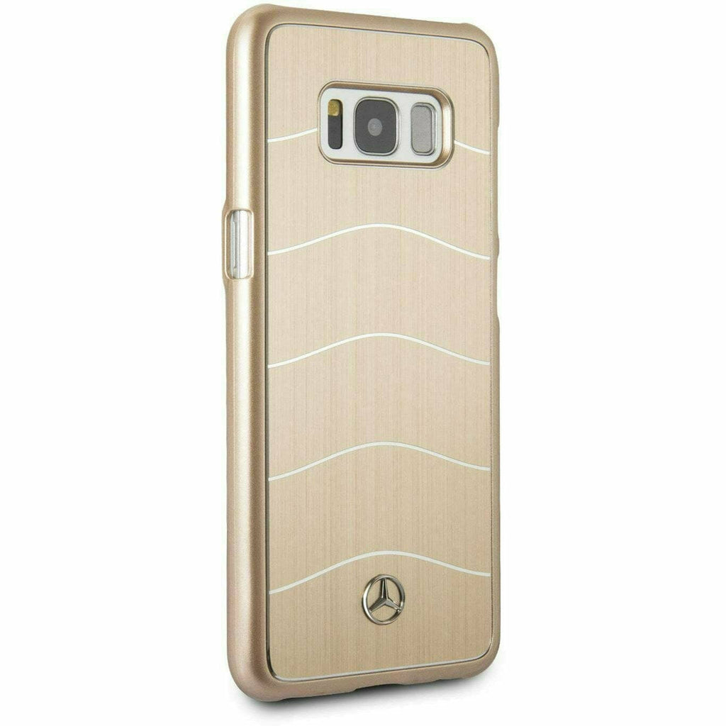 MERCEDES-BENZ REAL BRUSHED ALUMINUM WAVE VIII CASE GOLD- SAMSUNG GALAXY S8 Phone Cases Light Gray