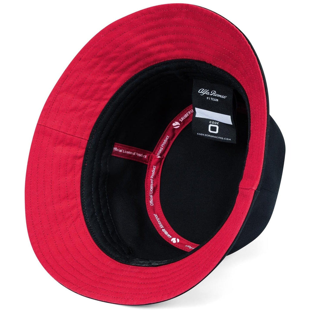 Alfa Romeo Racing F1 2023 Team Bucket Hat- Black Hats Firebrick