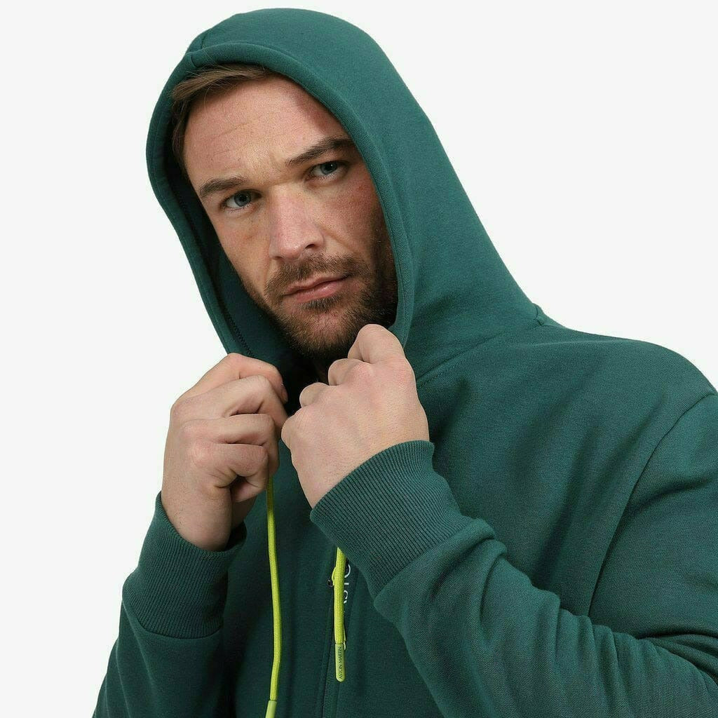 Aston Martin F1 Men's Essential Zip-Up Hoody -Green Hoodies Beige