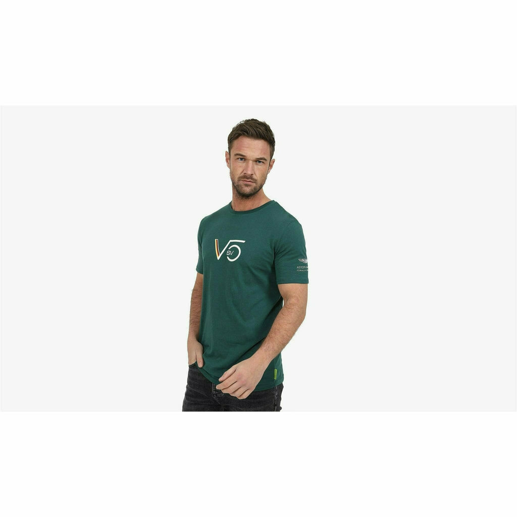 Aston Martin F1 Men's Sebastian Vettel Driver T-Shirt - Green T-shirts White Smoke