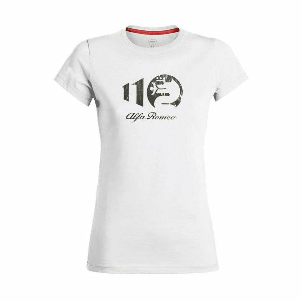 Alfa Romeo Racing F1 Women's 110th Anniversary Logo T-Shirt  - White T-shirts Lavender