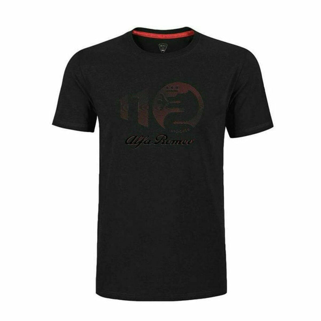 Alfa Romeo Racing F1 Men's 110th Anniversary Logo -Shirt  - Gray/Black T-shirts Black