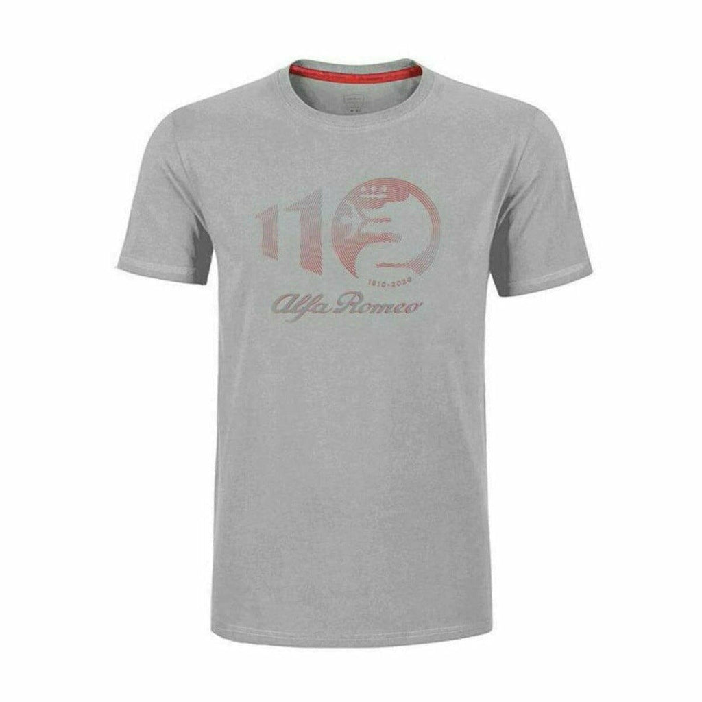 Alfa Romeo Racing F1 Men's 110th Anniversary Logo -Shirt  - Gray/Black T-shirts Dark Gray